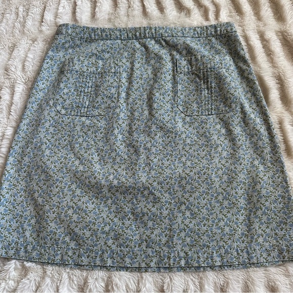Vintage J. Crew Cottagecore Floral Print A-Line Skirt Patch Pockets Sz 8 - Picture 1 of 6